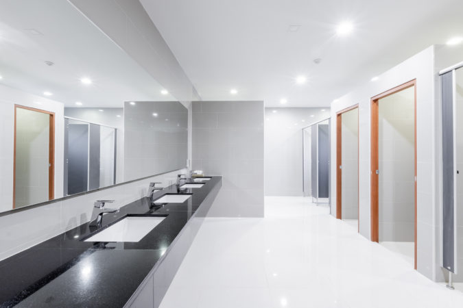 clean public restroom - commercial cleaning services